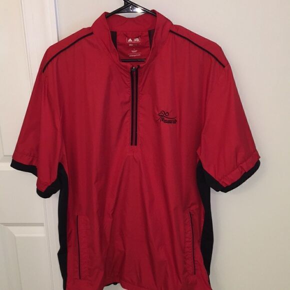 Adidas Climaproof Golf SS vented Sunday Red Jacket Shirt Bentwinds CC Raleigh NC - Picture 1 of 7